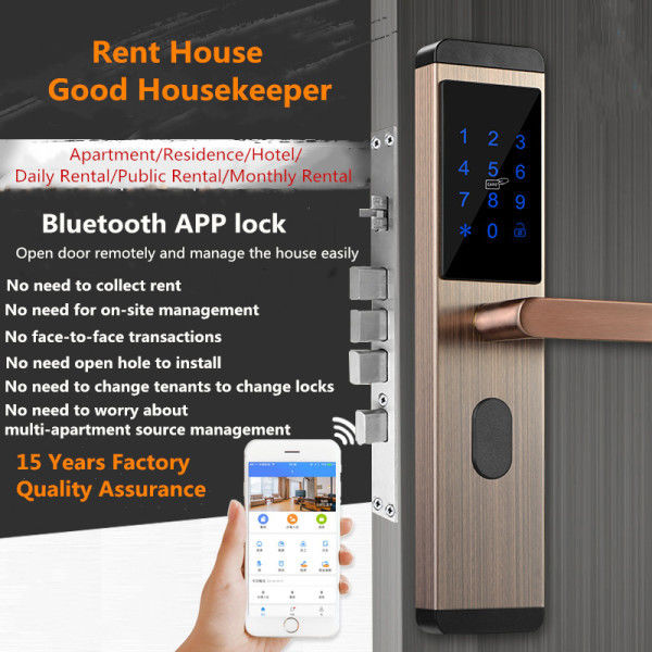 mobile bluetooth remote cerdas kunci pintu sewa rumah gunakan dengan kata sandi dinamis