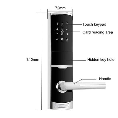 4 in 1 Keyless Entry Password Apartment Smart Door Lock dengan 4pcs Baterai AA