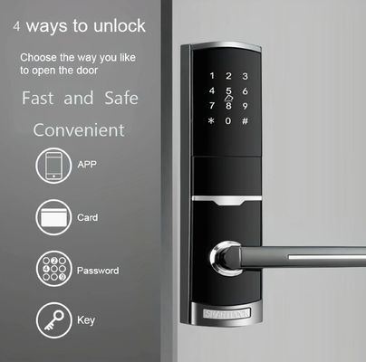 4 in 1 Keyless Entry Password Apartment Smart Door Lock dengan 4pcs Baterai AA
