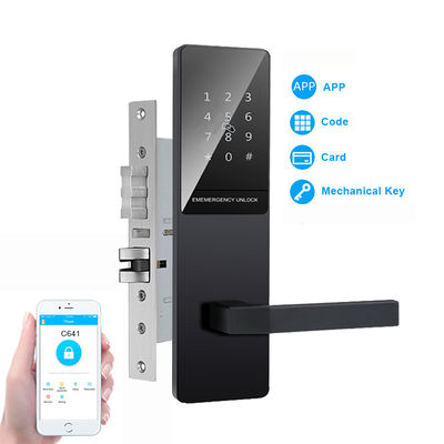 Black Color Touch Keypad Apartment Smart Door Lock untuk pintu depan
