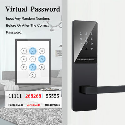 Black Color Touch Keypad Apartment Smart Door Lock untuk pintu depan