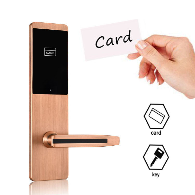 Zinc Alloy Key Card Door Locks 4 Warna Opsional Dengan Sertifikasi CE FCC